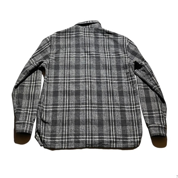Mens Machus thick black/white plaid button down flannel shirt size L - Picture 6 of 6